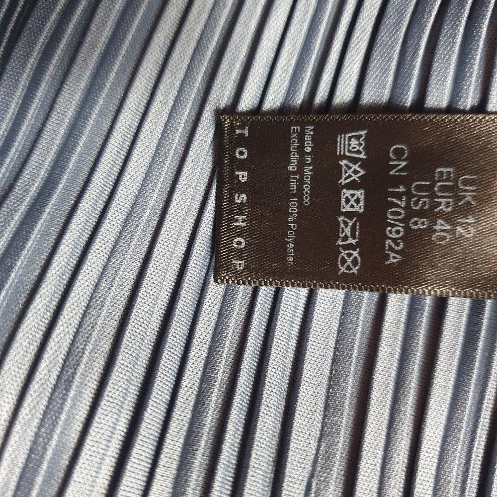 TOPSHOP wrap dress crinkle fabric Sze 12 RRP$168 bought in UK RARE slate blue - Picture 8 of 8